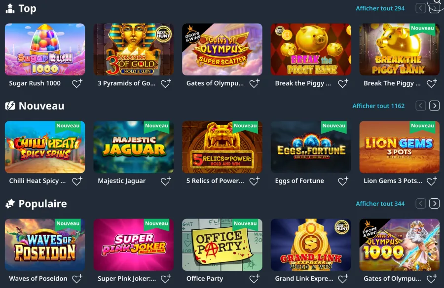 Meilleurs jeux au Buran casino